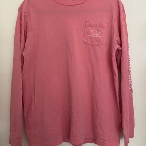 PINK VINEYARD VINES CLASSIC LOGO LONG SLEEVE